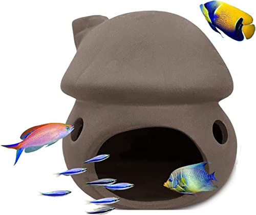 Uotyle Aquarium Höhle Aquarium Keramik Pilz Deko Aquarium Dekoration Zubehör