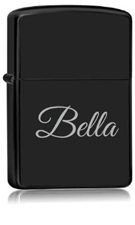 Feuerzeug Schwarz mit Namen - Bella