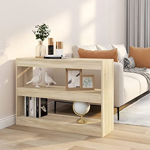 homiuse 2 Regale Bücherregal/Raumteiler Sonoma-Eiche 100x30x72 cm BüCherregal Regal Wand WüRfelregal Kinderregal BüCherregal Holz Buchregal BüCherschrank Aufbewahrungsregal Korridor&Zimmer