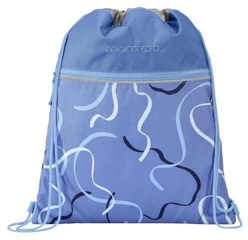 coocazoo Turnbeutel „Cool Breeze”, blau, mit Reißverschlussfach und Kordelzug, reflektierende Elemente, Schlaufen zur Befestigung am Schulrucksack, 10 Liter, ab der 3. Klasse
