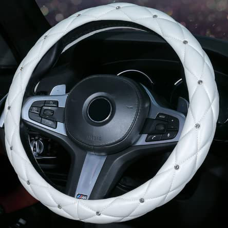 Mayco Bell Diamond Lenkradhüllen für Frauen Bling Crystal (Weiss)