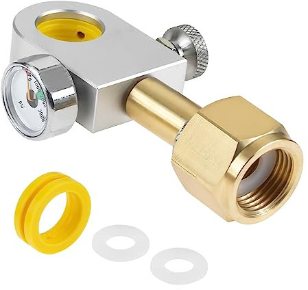 Aupoko CO2 Nachfülladapter mit einem 3000psi-Manometer zum Anschluss von W21.8-14 Flaschen