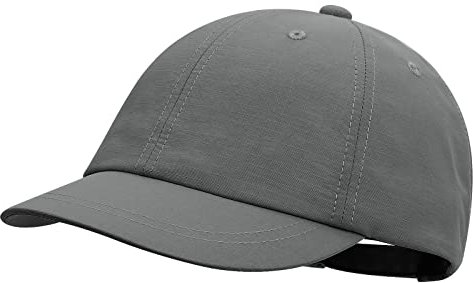 CLAPE Wasserdicht Cap Kurzer Schirm Short Brim Baseball Cap UPF50+ Sun Cap Freizeit Basecap Unstructured Hats Quick Dry Running Cap,Gray