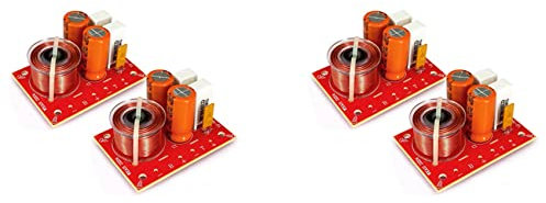 VENEKA 4 Stück 2 Weg 80W DIY Lautsprecher Filter Schaltung HöHen Bass Frequenz Teiler Heimkino HiFi Stereo Audio Frequenzweiche Filter