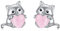 YFN Katze Rosenquarz-Ohrringe für Frauen Sterling Silber Tiere Katze Ohrstecker für Mädchen (rosa)