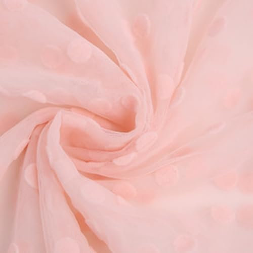 Whakano 1 Yard Tüll Stoff mit Tupfen,Meterware,145 cm Breit,mit 8mm Tupfen Dekostoff Tüll Rolle,zum Nähen Basteln Dekorieren,DIY Handwerken,Vorhänge Bühne Kostüm Kleid Bekleidung,Rosa