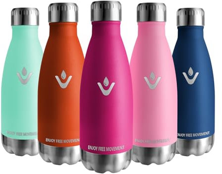 Vikaster Gourde Inox Isotherme, 350ml Gourde isotherme, Sans-BPA Gourde inox, Etanche bouteille Approprié & Adulte, Sport, Gym, école, Extérieur
