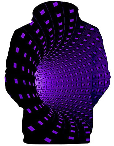 DHYUEN Stylish Hoodie Herren Patchwork Fraben Kapuzenpullover Herren XXXL Kapuzenpullover Herren Slim Fit Hoodie Herren Oversize Winter Pullover Herren Ohne Kapuze(1-Purple,XXL)