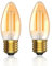 TobeBright E27 2.5W Edison Vintage Glühbirnen Warmweiss 2700K Braunglas LED Filament Glühbirne Energieeinsparung 160Lumen Bernstein Kerzenlampe für Nachtlicht, 2 Stück