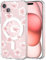 MAYCARI Magnetic Case for iPhone 11 Pro Max, Cute Clear Girly Flower-8 Design Case Compatible with MagSafe, Slim Soft TPU Hard Back Transparent Phone Cover for Girls Women Boys