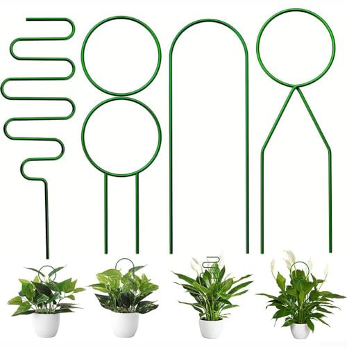 HPLIVE - Enrejado metálico para plantas trepadoras, rosas, filodendros, jazmín, 4 unidades