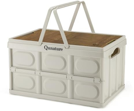 Qunature Campingbox Aufbewahrungsbox mit Deckel Faltbare Aufbewahrungsbehälter Outdoor Camping Zubehör für Camping, Reisen, Familie, Auto Kofferraum 26L/ 55L/ 60L