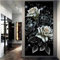 Diamond Painting Erwachsene Schwarze weiße Rosen 5D Diamant Painting Bilder Erwachsene Groß Diamond Painting Set DIY Full Drill Kreuzstich Bilder für Wohnzimmer Dekoration Rund,50x100cm