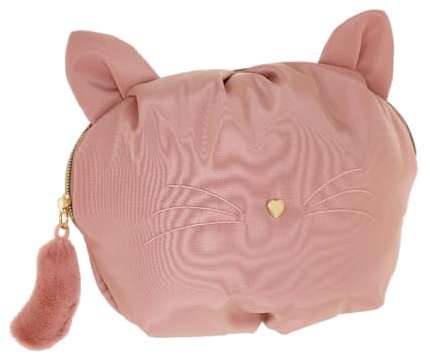 Camomilla Astuccio per il trucco, valigetta per il trucco, trousse per il trucco, 00619 Astuccio Micio Micio M - Rosa, Taglia unica, Contemporaneo
