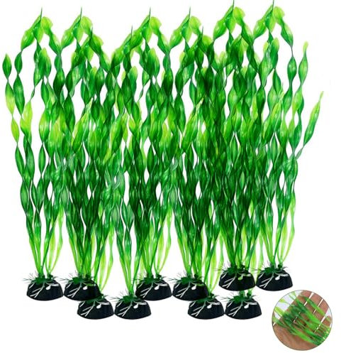 Piante Acquario Finte, 10 Pezzi Piante Finte Per Acquario, Piante Finte Per Acquario Pesci Rossi, Piante Acquario Vive Acqua Dolce, Prodotti In Plastica, Verde, Utilizzati Nella Decorazione Di Acquari