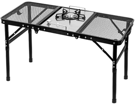 Pruojhw Klapptisch, Klapptisch - Höhenverstellbarer Esstisch | Grilltisch, tragbarer Campingtisch mit Tasche, Leichter Outdoor-Tisch für Camping, Picknick, Grillen