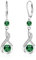 ALEXCRAFT Womens Earrings Silver 925 Zircon Stones Emerald Green Earrings for Women Dangly Leverback Earrings for Women Silver Birthday Christmas Gifts For Women