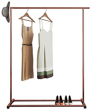 AITEKODVG Kleiderständer aus Metall, Kleiderständer, Einzelstange, Kleiderständer, Kleiderständer für Schlafzimmer, Korridor, Wohnzimmer/Roségold/120 x 35 x 140 cm