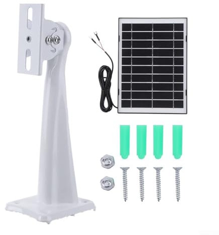 Besttoolifes 8W 5V Solar Panel Charger for Ring Video Doorbell 4/3/Plus/2, Outdoor Security Camera Power Supply with Cable, Monocrystalline Silicon, Weather-Resistant, U-Shaped Interface(Black)