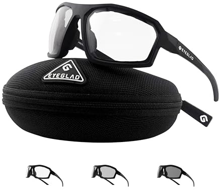 EYEGLAD REV Z87+ Photochromic Motorcycle Safety Glasses (Crystal Black)