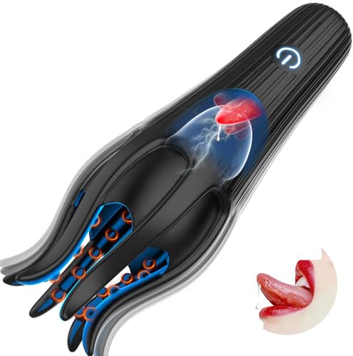 Masturbieren für Männer Penis Eichel Stimulator, Tagnaff Sex Spielzeug für die Männer Zunge Oralsex Masturbator 10 Modi, Vibratorensets Sexspielzeug für Männer Solo Paare Masturbatoren Taschenmuschi