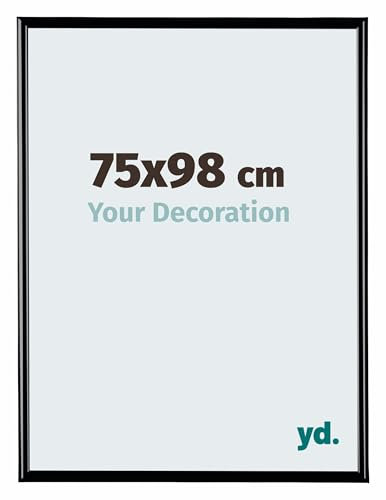 yd. Your Decoration - Cadre 75x98 cm - Noir Brillant - Cadres Photos en Plastique Avec Verre acrylique - Anti-Reflet - Cadre 75x98 - Bordeaux