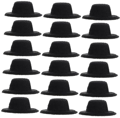 Warmhm 20 Stück Mini-Hut Miniatur-filzhüte Zubehör Miniaturhut Mini-hüte Winzig Miniaturhüte Zum Basteln Kleiner Spielzeughut Minihüte Zum Basteln Miniatur Formeller Hut Unser Black Stoff