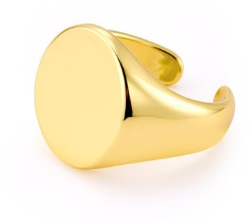 Gold Ringe Damen Sterling Silber Ringe Einfacher Offen Verstellbare Daumen | Silber Ringe Klobig Chunky Dick Breit Ring Silberen Groß Glatter Herz Gold Groß Glatter Flache Kuppel Ring Damen Frauen