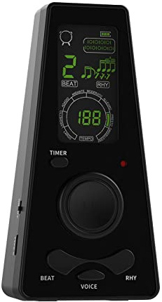 Jeffergarden Elektronisches Metronom, Digitales Metronom für Klavier, Beat-Geschwindigkeitskontrolle für Musiker (BLACK)