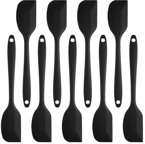 9 Stück Silikonschaber, Silikonspachtel Küche, Teigschaber Silikon | Spachtel, U-Taste Flexibler Hitzebeständig Antihaft Silikon Spatel Löffel, Antihaft-Gummispatel Teigschaber für Küche