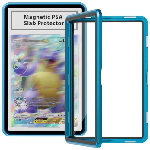 130pt CGC & PSA Slab Guard,Magnetic Case Slab Protector (Light Blue) | Aluminum Frame,UV Protection,Premium Graded Trading Card Storage Holder,Scratch Resistant,for Sports & Gaming Cards