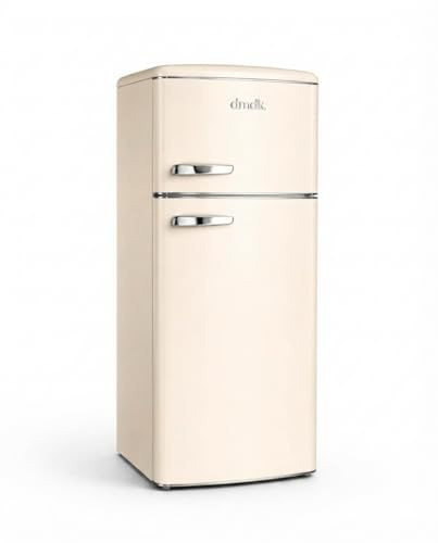DMDK DKC2 Congélateur autonome, capacité nette 206 L, 4 étagères réglables, grand tiroir à légumes, crème, classe énergétique E