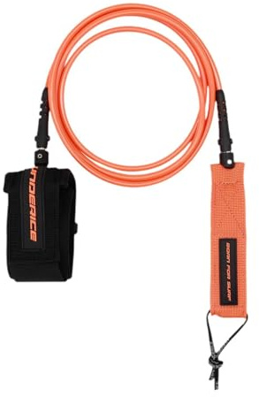 QLoztyse Surfboard Leash, Surf Bein Fuß Seil, Surf Schnur, Sichere Leash, Gurt, Surf Leashes für Skimboard Und Longboard, Orange 6ft