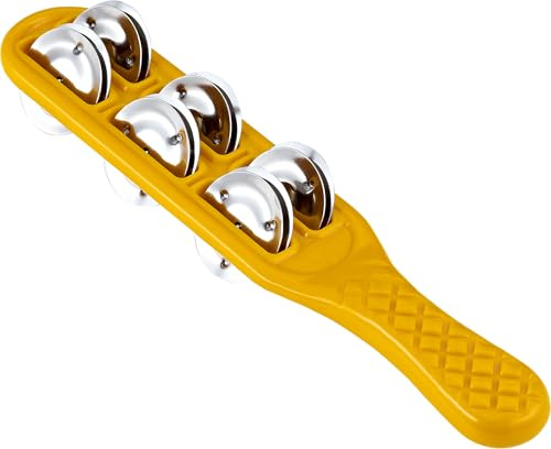 Nino Percussion Jingle Stick Instrument - Musikinstrument für Kinder ab 3 Jahren - Kunststoff und Stahl, Gelb (NINO13Y)
