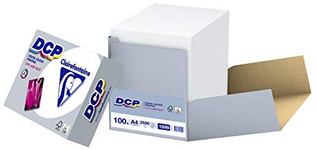 Clairefontaine 1899C - Ries mit 500 Blatt Druckerpapier / Kopierpapier DCP, extraweiß, DIN A4, 100g, 500 Blatt, Weiß, 1 Ries
