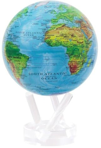 MOVA Globus, Reliefkarte Blau 8.5 mit Sockel, solarbetriebener drehbarer Globus, einzigartiges Geschenk und Heim- oder Schreibtischdekoration für Männer, Frauen, Kinder
