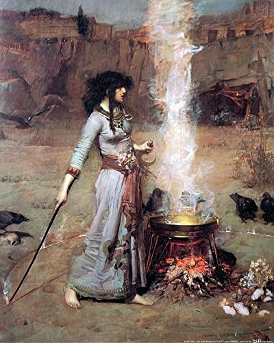 1art1 John William Waterhouse Poster Der Magische Kreis, 1886 Kunstdruck Bild 50x40 cm