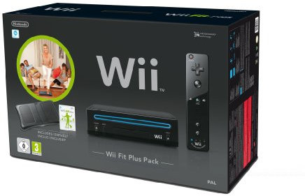 Console Wii noire + Wii Fit Plus + Wii Balance Board - noir + Télécommande Wii Plus - noire