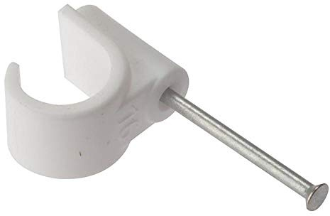 ForgeFix Pipe Clip - Hardened Masonry Nail - 16mm - White - Box 100