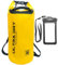 Premium Wasserdichte Tasche, Sack mit Handy-Trockentasche und langem, verstellbarem Schultergurt, ideal für Kajakfahren/ Bootfahren/ Kanufahren / Angeln / Rafting / Schwimmen / Camping (Gelb, 20 Liter)