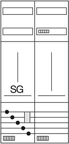 Komplettfeld, univers Z 1ZP, H=1050mm,2-feld ZK31X1N 3250617625258 Hager