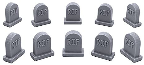 EnderToys RIP Gravestones, Terrain Scenery for Tabletop 28mm Miniatures Wargame, 3D Printed and Paintable