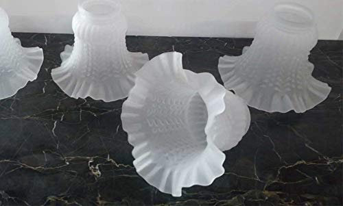 Set 4 Stück Glas Notebook Lampe Kronleuchter Apliques weiß Opaline