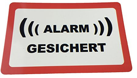 KaiserstuhlCard Magnete 3X Alarm GESICHERT Alarmanlage Schild Warnschild Warnhinweis Aufkleber selbstklebend wiederverwendbar Tür Fenster Haus Büro Geschäft Wohnung