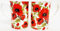 Red Poppy Mugs Set of 2 Fine Bone China Floral Poppies Cups Hand Decorated in UK
