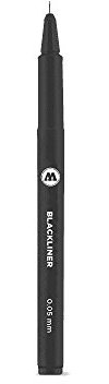 Molotow Blackliner - Metallspitzen 0.05 mm - 1 mm, Wasserbeständig, Schwarz, Markierstift