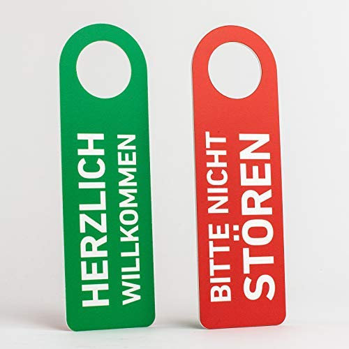 Türhänger Türanhänger dicke Hartschaumplatte 3mm Schild Herzlich Willkommen Bitte nicht stören (1)