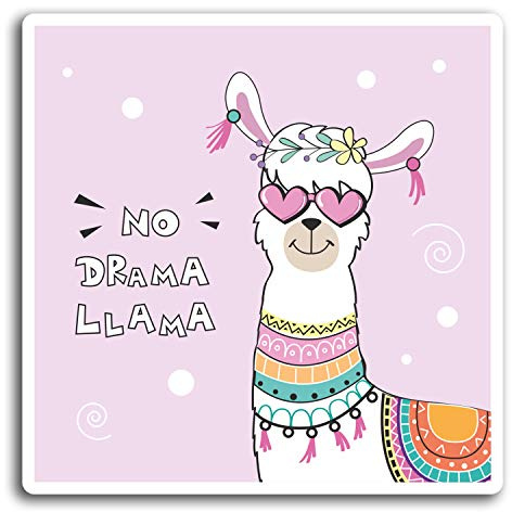 2 x 10 cm Kein Drama-Lama-Alpaka Vinyl-Aufkleber - Aufkleber Laptop Gepäck # 19465 (10 cm groß)