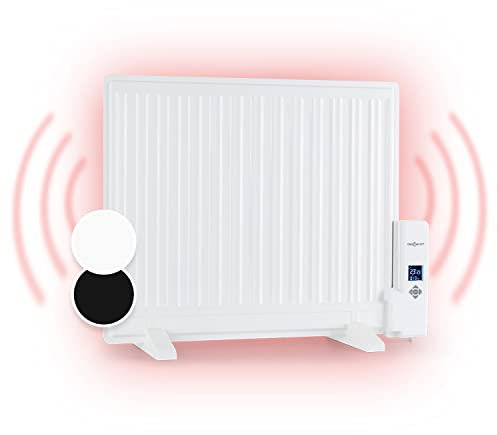 oneConcept Stufa Elettrica Basso Consumo, Termosifone Elettrico Silenzioso da 600W da Muro, Radiatore ad Olio Indipendente e Portatile Smart, Termosifone ad Olio con Touch Control e Termostato