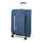 Pierre Cardin Cion CL610M Reisegepäck mit weichen Seiten und belastungsgeprüften langlebigen Rollen, Teleskopgriff Koffer mit Packgurten, Marineblau/Grau, M, Größe M: 69 cm